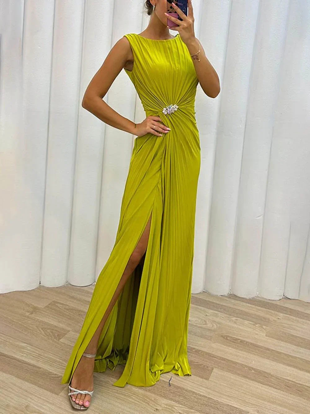 Yael™ | Elegant High Collar Dress