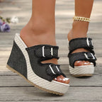 Atelier | Fray Edge Wedge Sandals