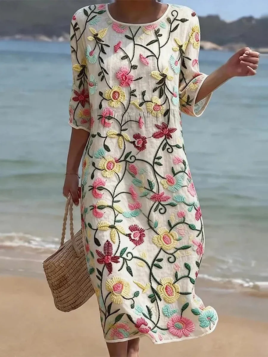 Sarah | Casual women's dress with floral print.