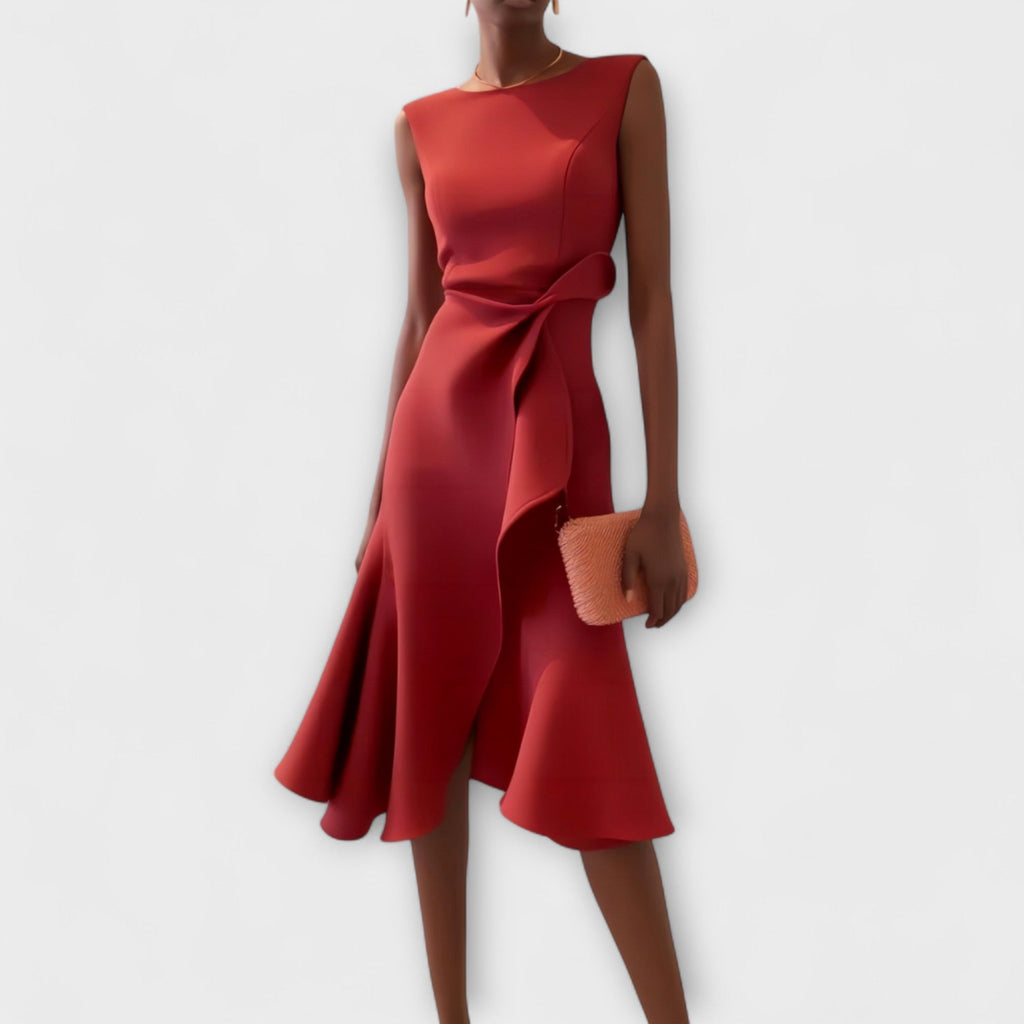 MARISSA™ –  Elegant Wrap-Style Sleeveless Dress