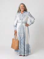 Sierra | High Neck Printed Long Sleeve Maxi Dress