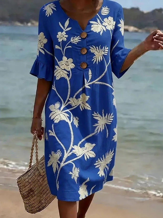 Sophia |Casual women's dress with floral print.