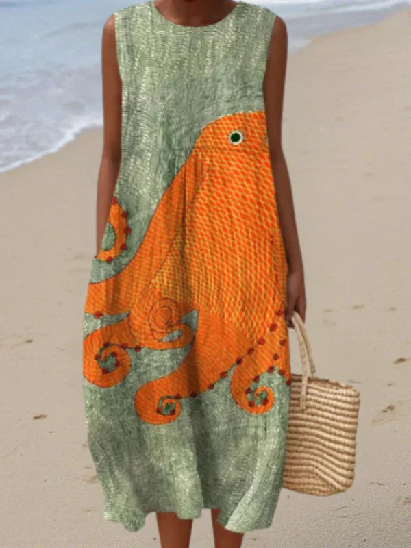Tess | Mint Octopus Sea Dress