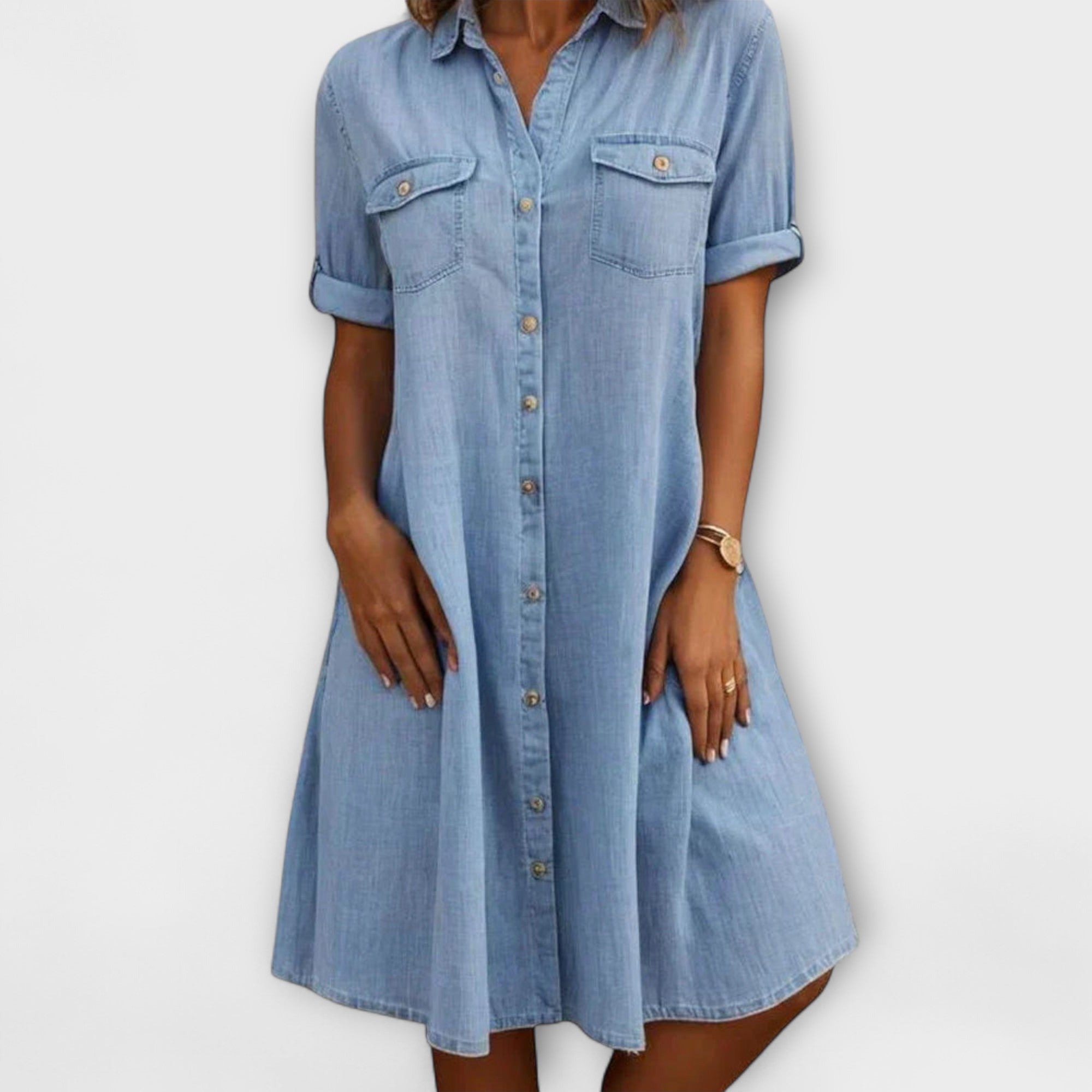 Danna™ | A-line dress with V-neck