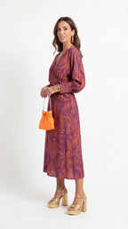 Isadora™ – Elegant Midi Dress with Timeless Charm Print