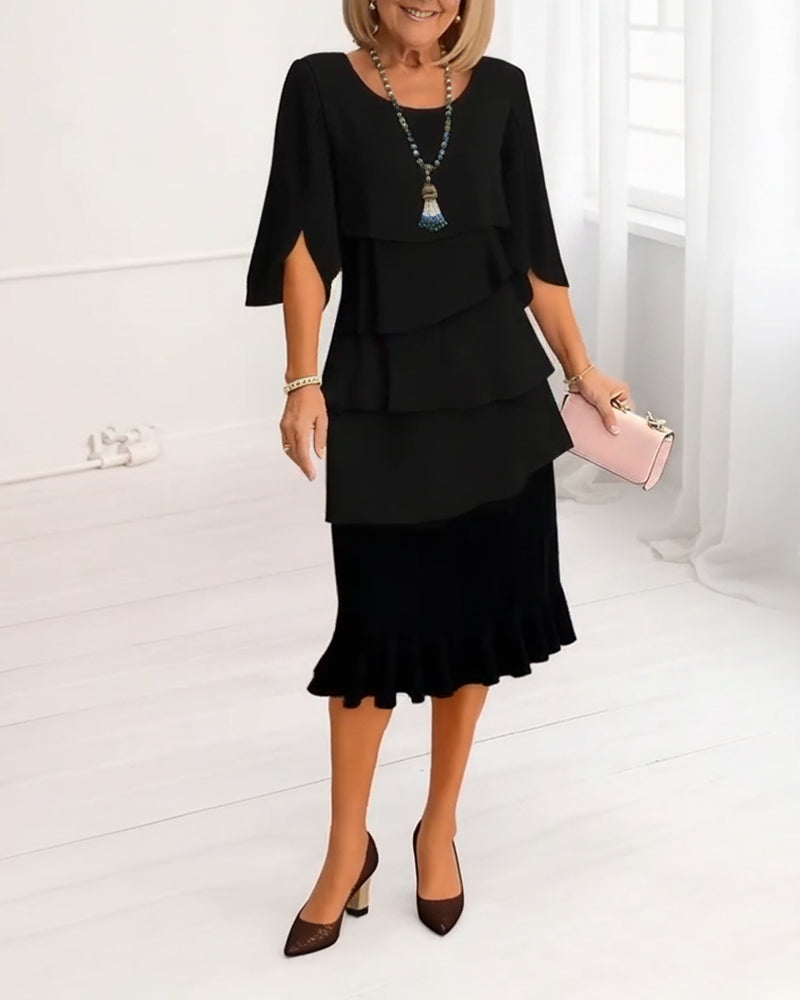 Lily Tiered Ruffled Midi Dress